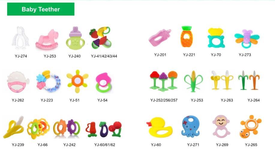 Eco-Friendly Baby Rattle Toys with Food Grade Silicone Baby Teethers