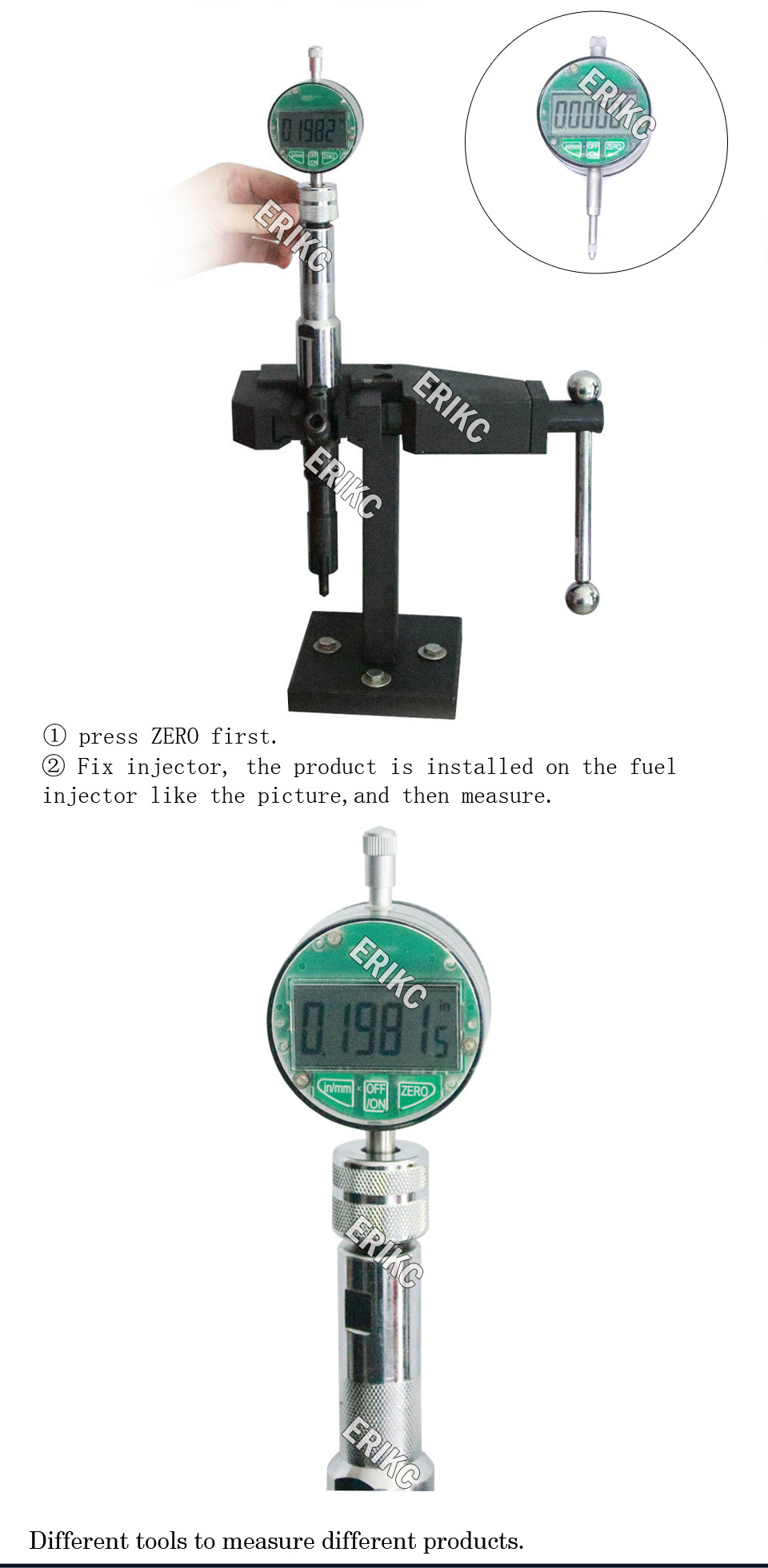 Erikc Injector Stroke Measurement Fuel Injection Pump Armature Lift Test Electronic Control Common Rail Pump Oil Measuring Tool