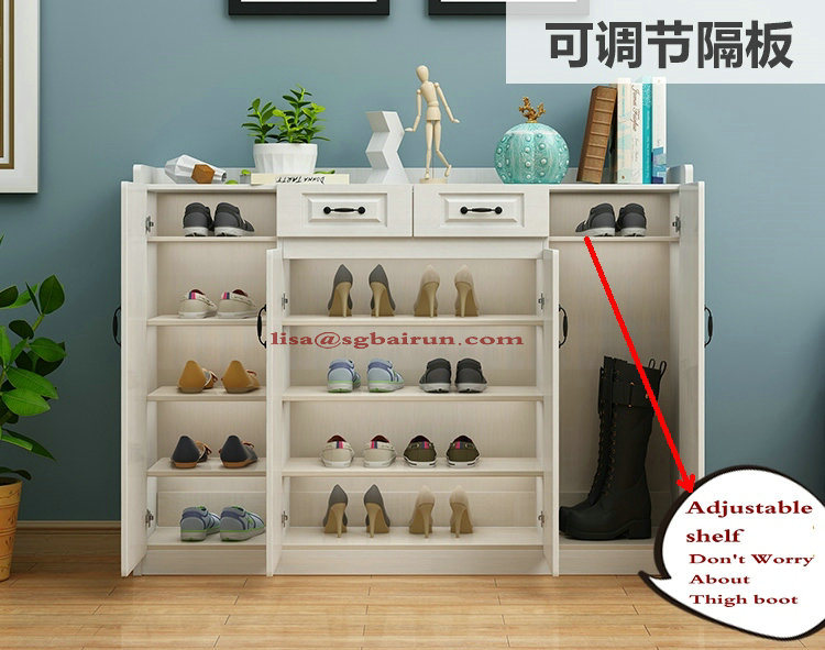 Wooden Melamine Board MFC Rotating Shoes Rack & Cabinet