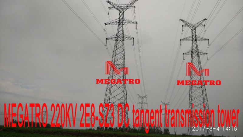 Megatro 220kv 2e8-Sz3 DC Tangent Transmission Tower