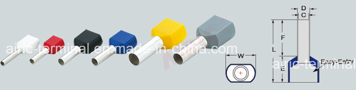 Airic Europe Type Nylon-Insulated Cord End Copper Ferrule Crimp Wire Terminal Connector