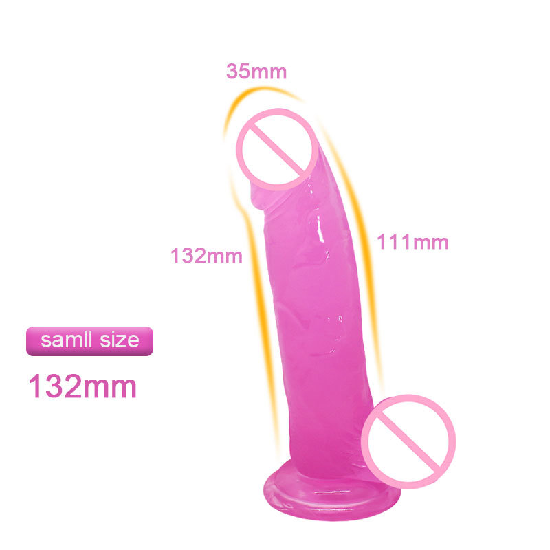 Silicone Realistic Crystal Jelly Dildo Masturbation Erotic Sex Toy for Women