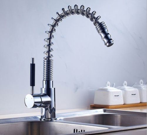 Spring Brass Kitchen Sink Faucet