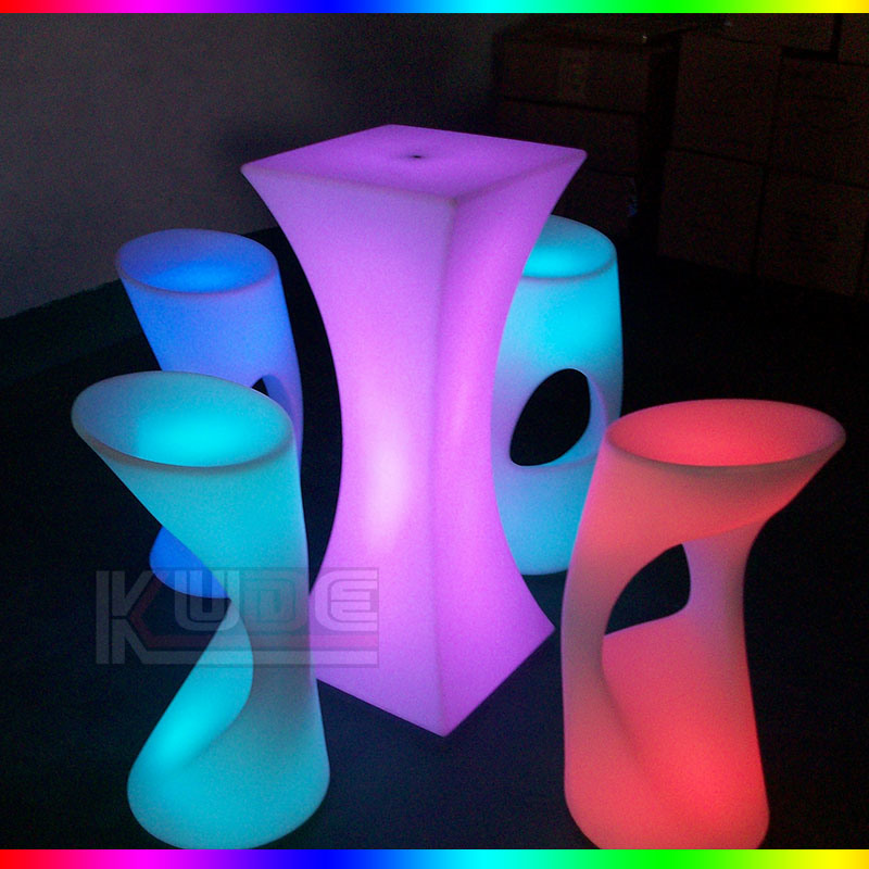 Bar Set Multi-Color Changing LED Bar Tables Bar Chairs