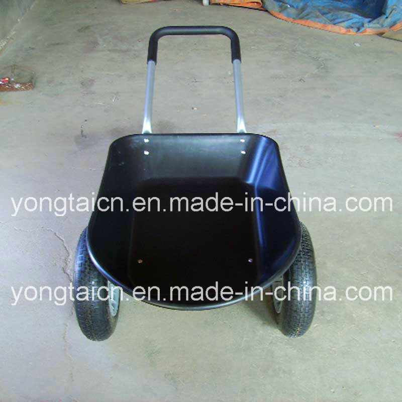 Double Wheel Poly Tray Wheelbarrow