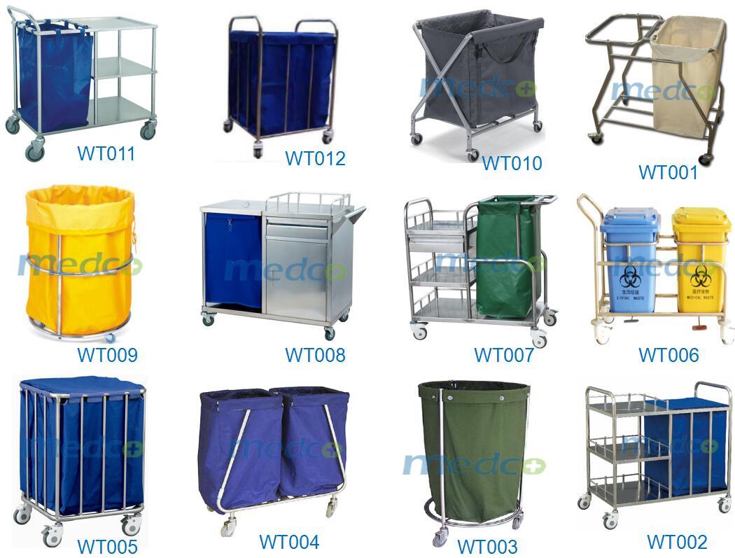 Hospital Stainless Steel Cleaning Laundry Cart, Medical Waste Trolley