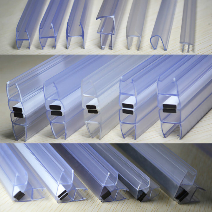 PE Clear PVC Plastic Magnetic Rubber Seal Weather Strip for Sliding or Bathroom Shower Glass Door