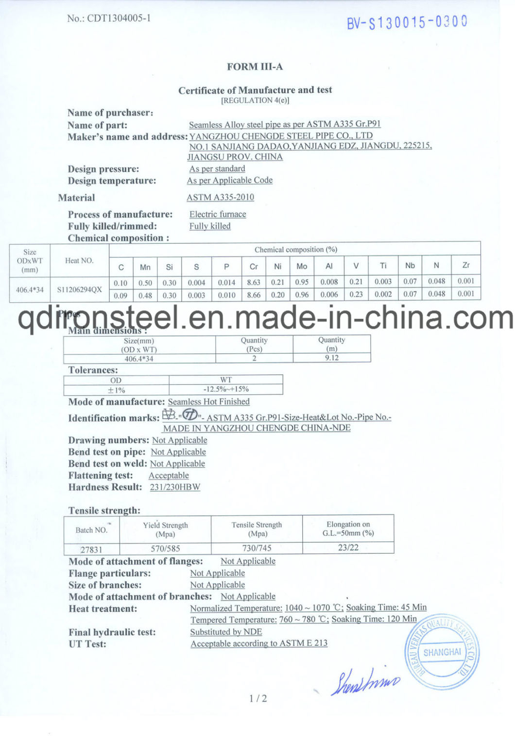 High Pressure Alloy Seamless Steel Boiler Pipe