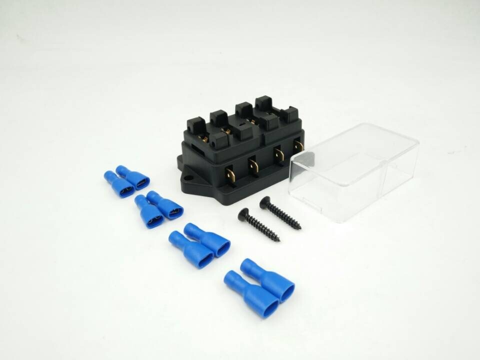 Car Truck 4 Way Circuit Standard ATO Blade Fuse Box Block Holder 12V 24V