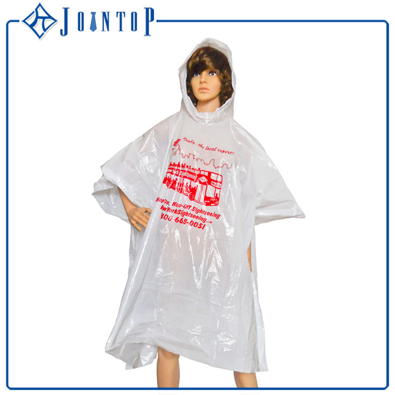 Non-Disposable Clear Custom Printed PVC Rain Coat Poncho