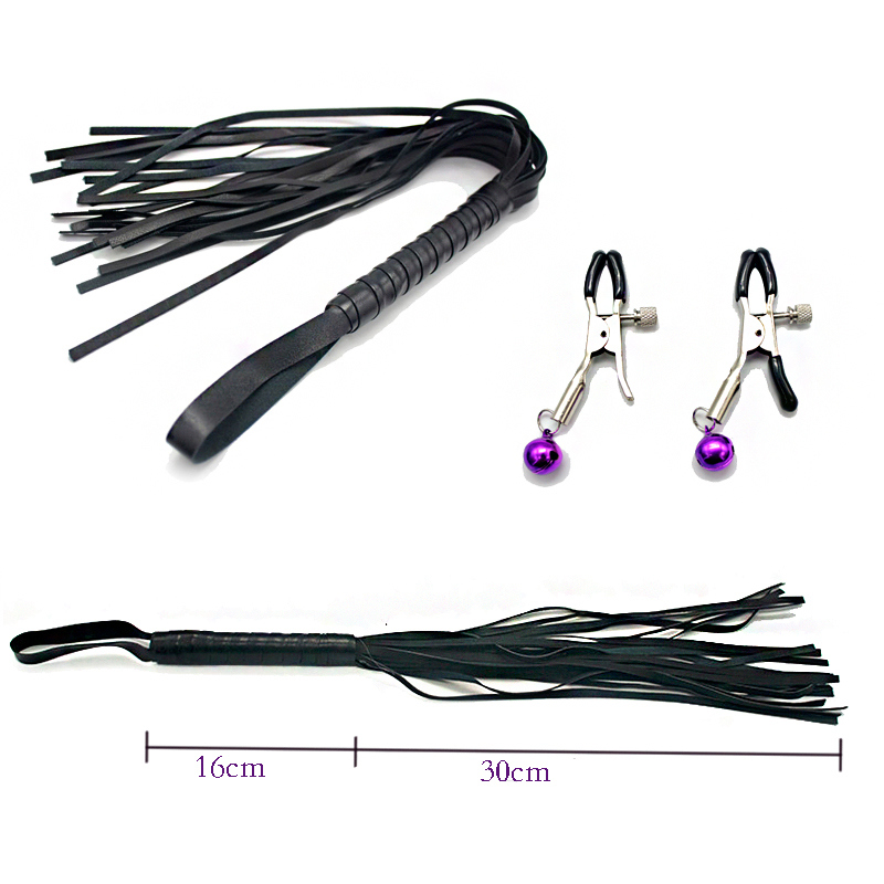 Erotic Toys 10PCS / Set Sexy Toys Adult Games Sex Bondage Restraint, Handcuffs Nipple Clamp Whip Collar Sex Toys for Couples