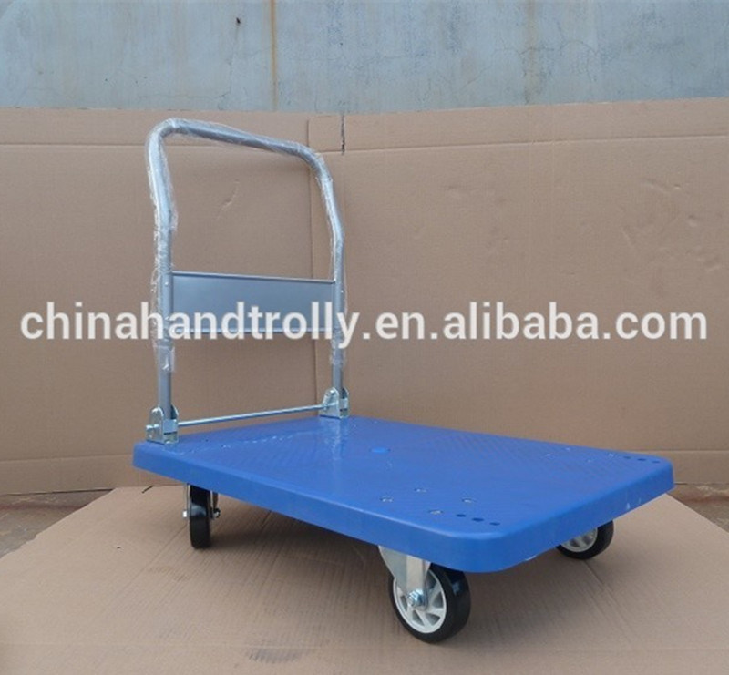 Supermarket Storage Plastic Foldable Platform Hand Truck