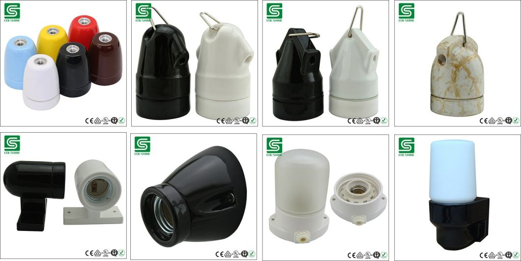 E27 Base Lamp Socket Angled Plastic Lamp Holder Europe Market