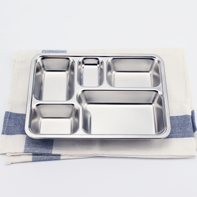 4 /5 Grids 304 Stainless Steel Dinner and Lunch Plate Container