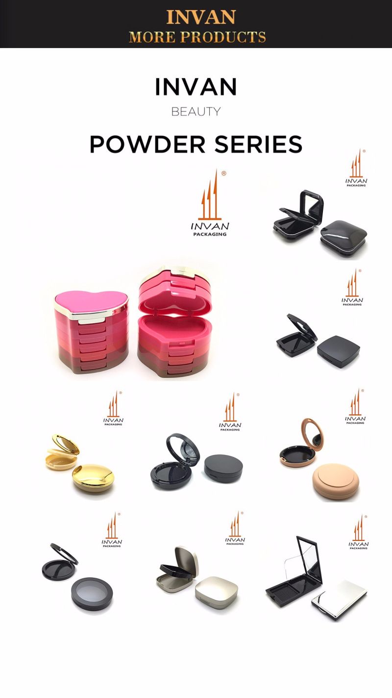 New Design Cosmetic Container Compact Powder Container Plastic Compact Container Powder Puff Container