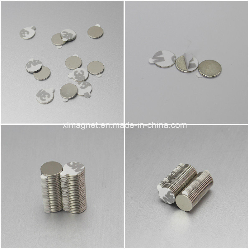 Disc Permanent Neodymium Magnets with Adhesive N35