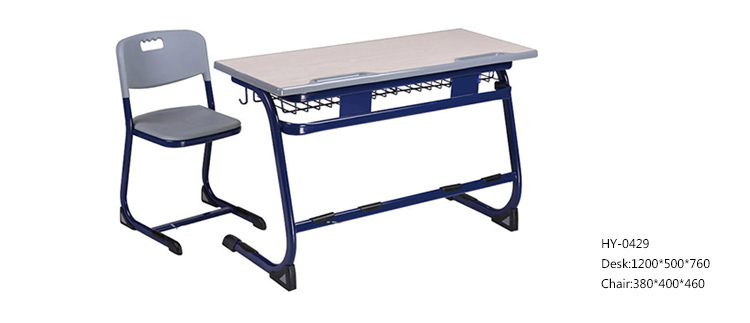 School Classroom Furniture Student Double Table and Chair