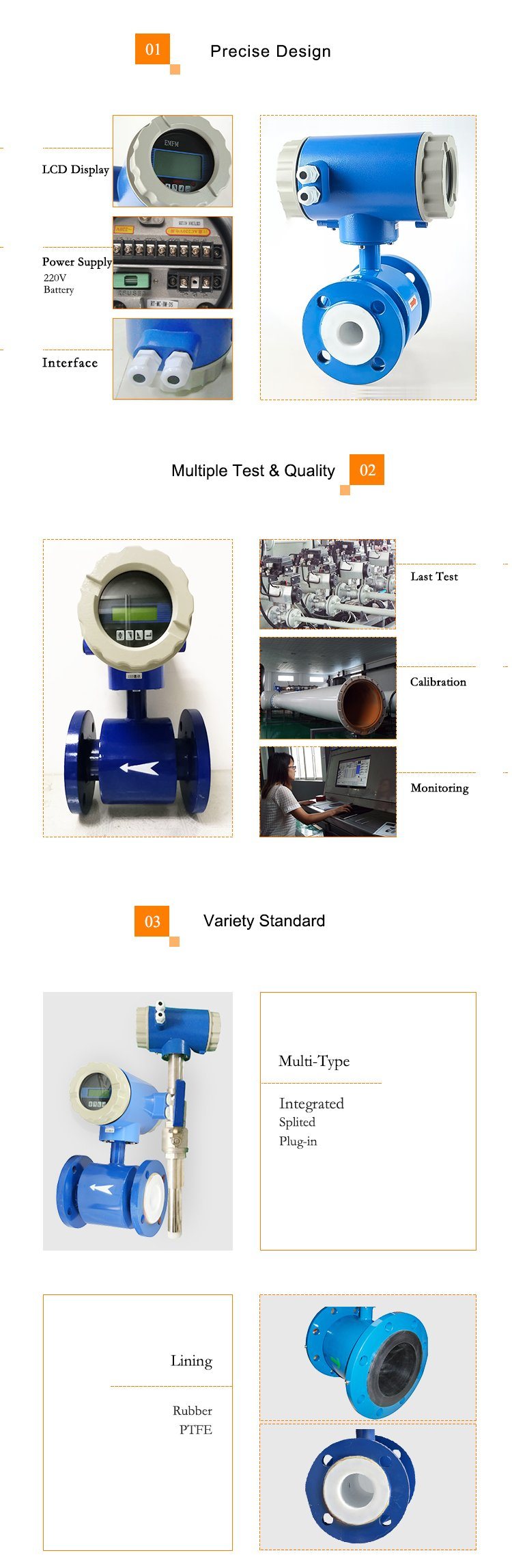 Low Price Intelligent Electromagnetic Flowmeter for Food Industrial Usage