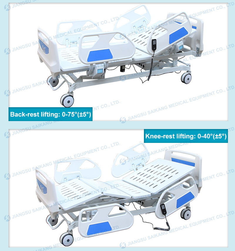 Sk002-8 Hospital Three Functions Electric Clinic Medical Motor Bed