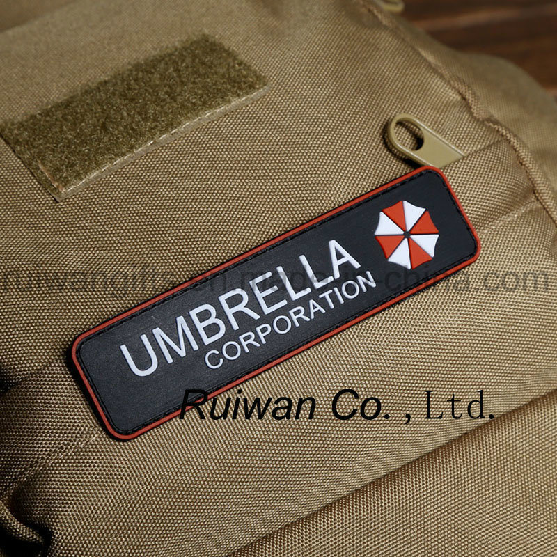 Custom3d PVC Rubber Logo Patch with Velcro for Garment Label