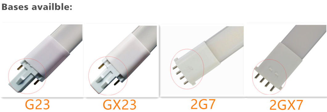 180 Degree 8W G23 LED Bulb 2 Pin with Aluminum Back and Milky PC Cover