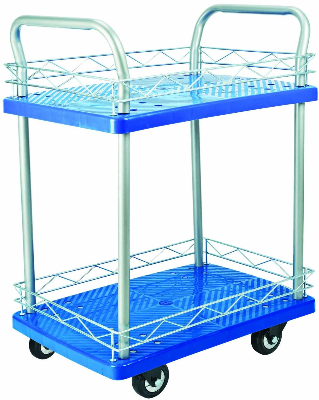 300kg Double Layers Plastic Hand Truck with Rail