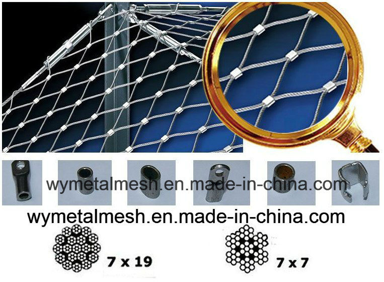 Stainless Steel Ferruled Aviary Wire Rope Cable Zoo Mesh