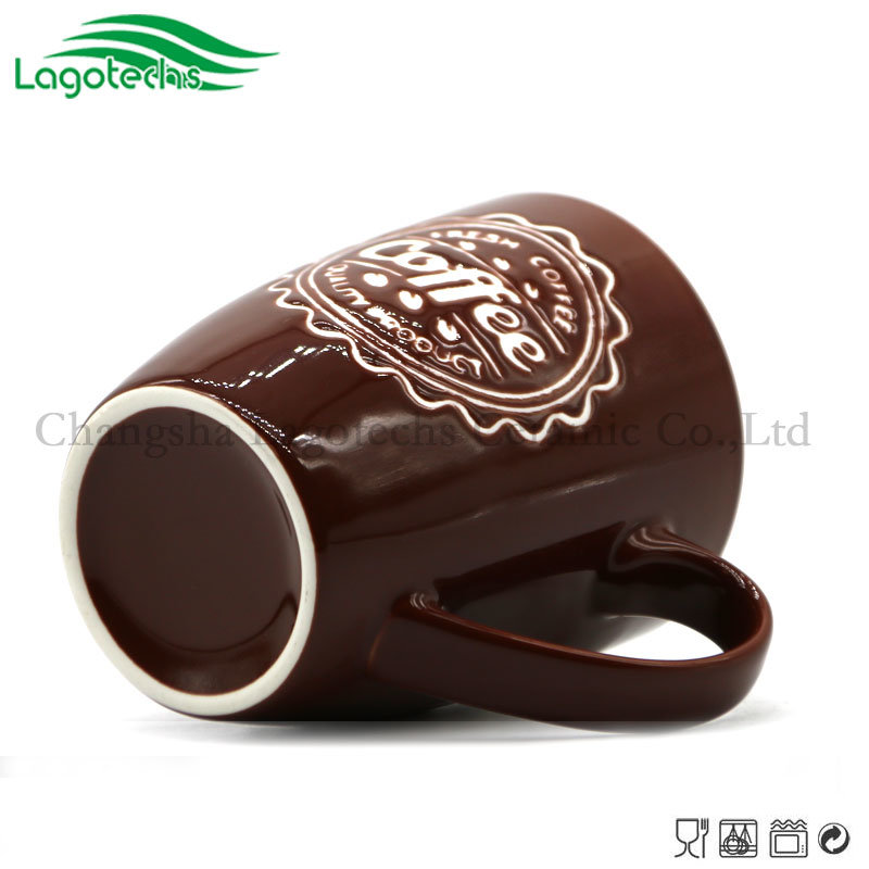 Embossed Ceramic Mug with Creative Design