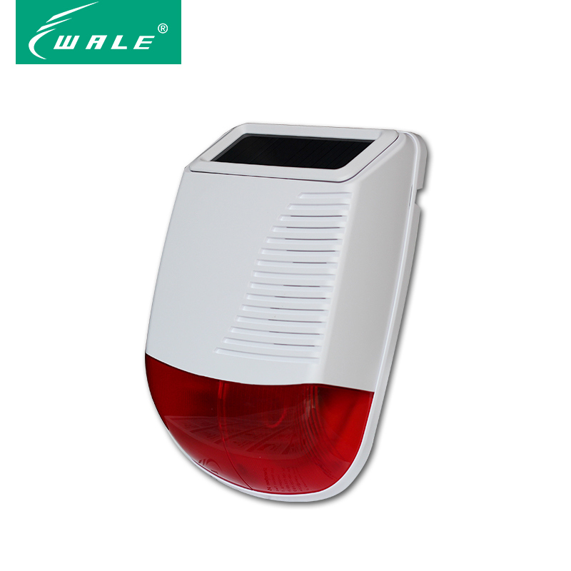 Solar Power Outdoor Wireless Sound Strobe Siren in Alarm