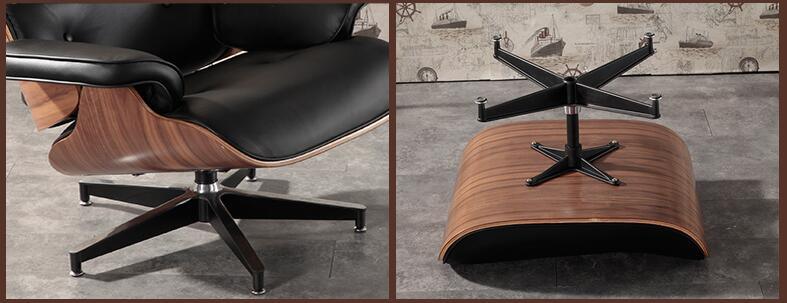 Leather Lounge Eames Chair with Ottoman for Living Room
