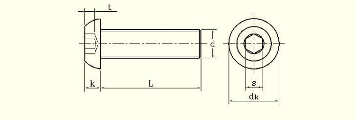 Stainless Steel Hex Socket Pan Head Machine Screw M3-M5