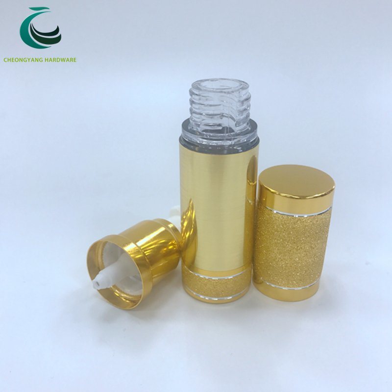 Hot 30ml Aluminium Gold Body Airless Bottle, 30ml Aluminum Lotion Bottle with Airless Pump Gold Lid Wholesale