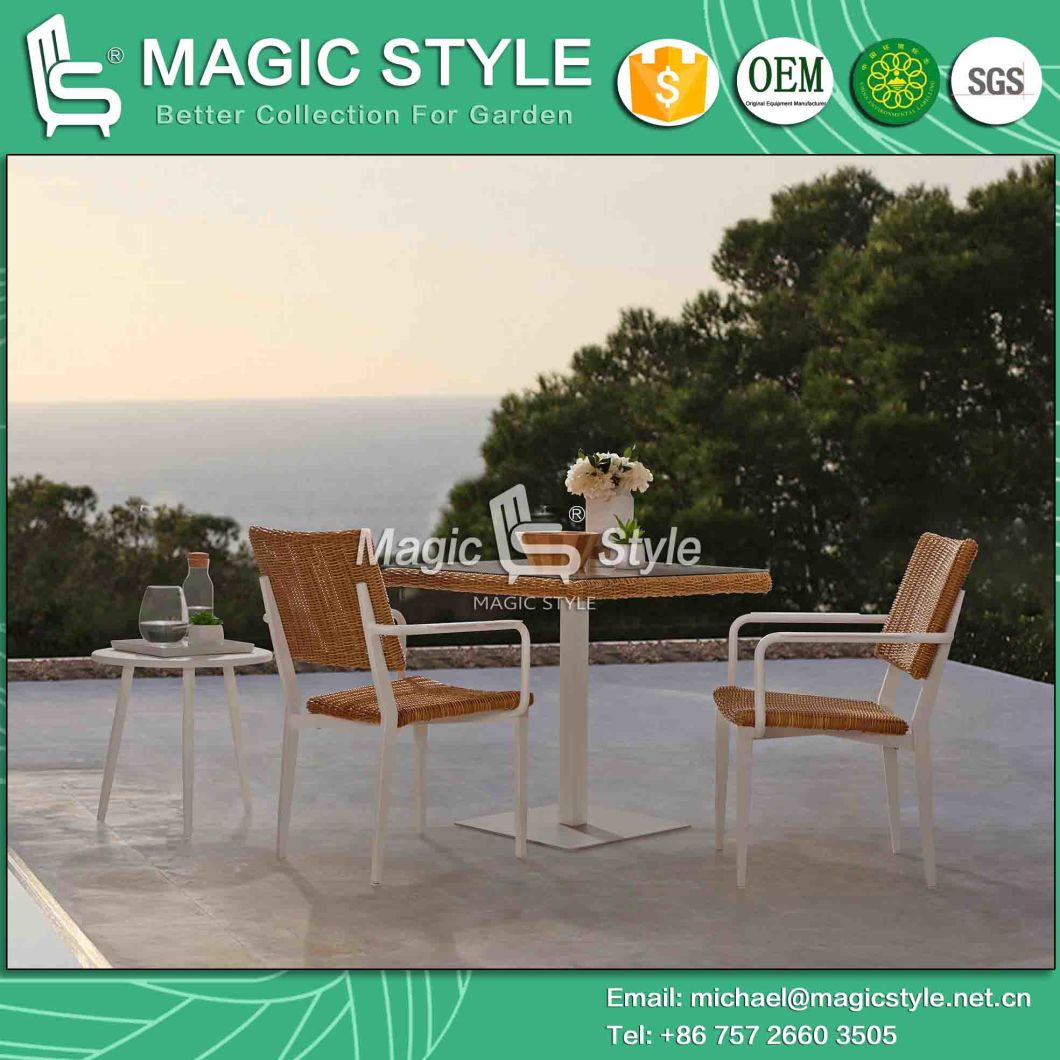 Outdoor Wicker Dining Set Patio Dining Chair Aluminum Dining Set Garden Rattan Dining Table Wicker Square Table Rattan Weaving Table Patio Furniture