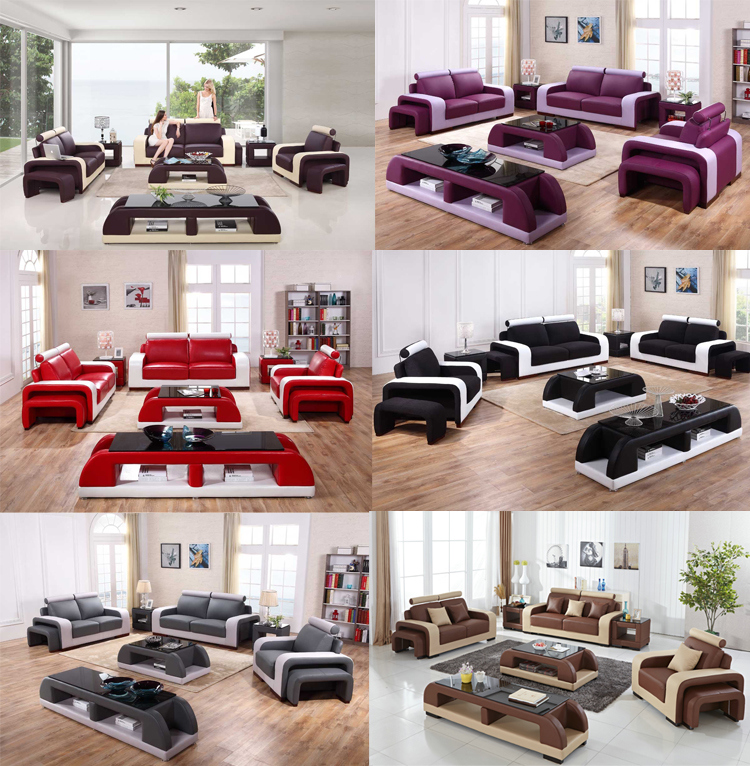 Modern Italian Genuine Leather Sofa for Living Room