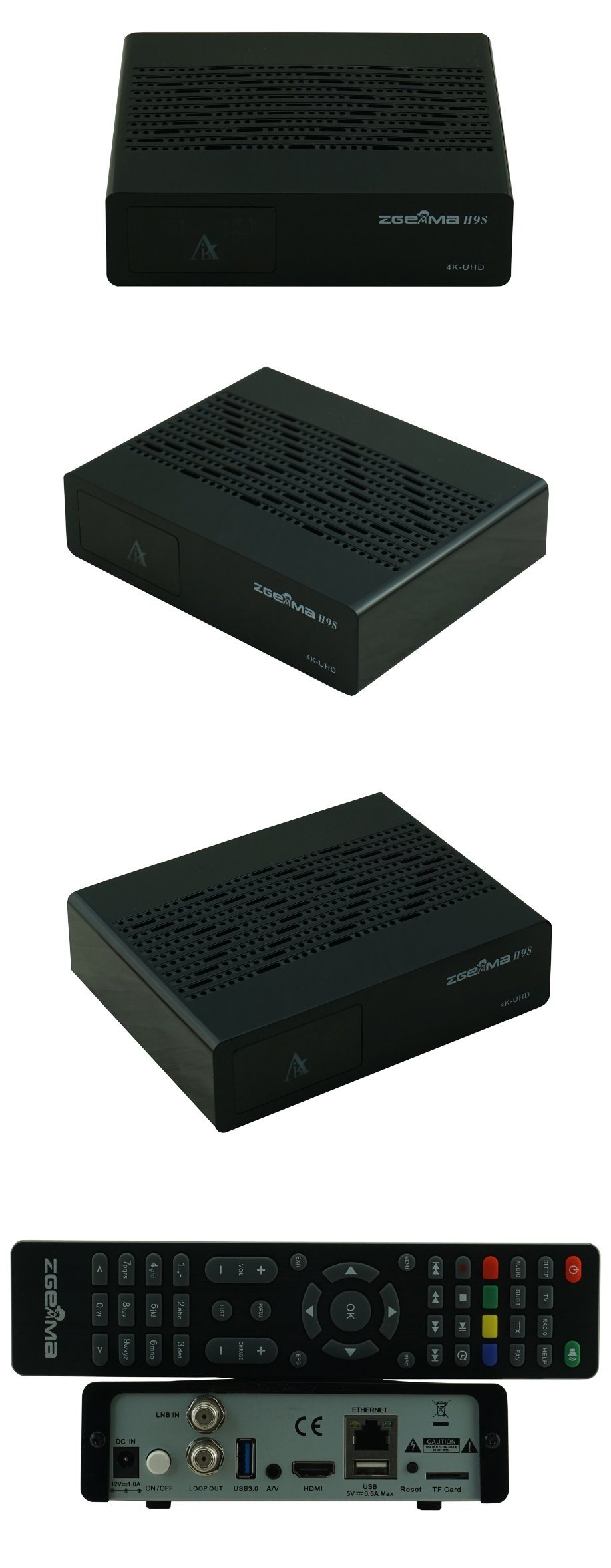 Zgemma H9s with DVB-S2X 4K UHD Satellite Receiver IPTV Stalker