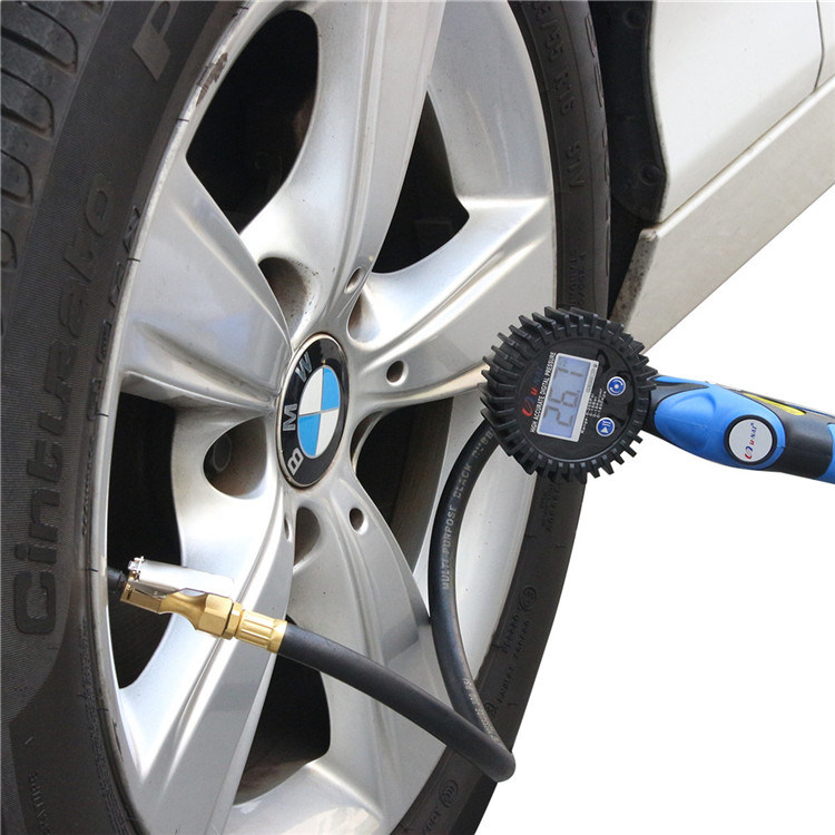 Digital Tire Inflator Gauge with Accurate Digital Tire Pressure Gauge&Straight Lock-on Air Chuck