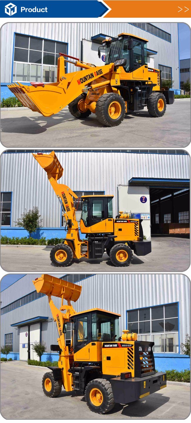 Automatic 4X4 Articulated 1.2ton Mini Wheel Loader with Various Attachments