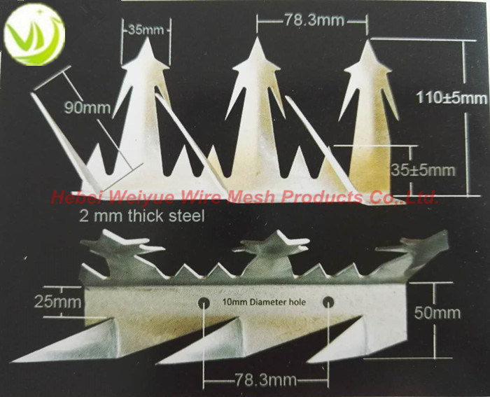 Stainless Steel 1.25m Galvanized Security Wall Spike for House