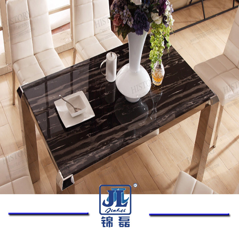 Natural Stone Round/Rectangle Silver Dragon Marble Top Dining Table for Home Furniture