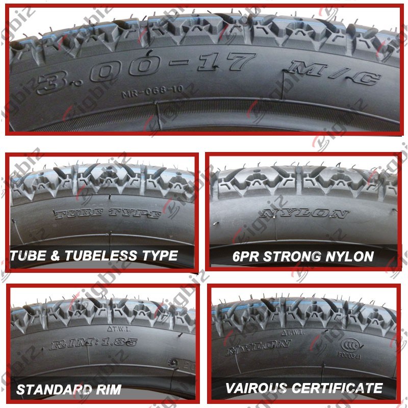 Wholesale Popular 4 Wheel Motorcycle Tire/Tyre (3.00-18)