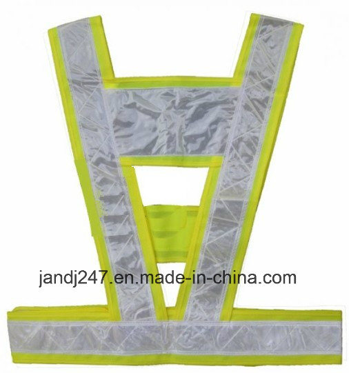 V-Neck High Visibility Reflective Safety Cross Elastic Strap Vest Belt