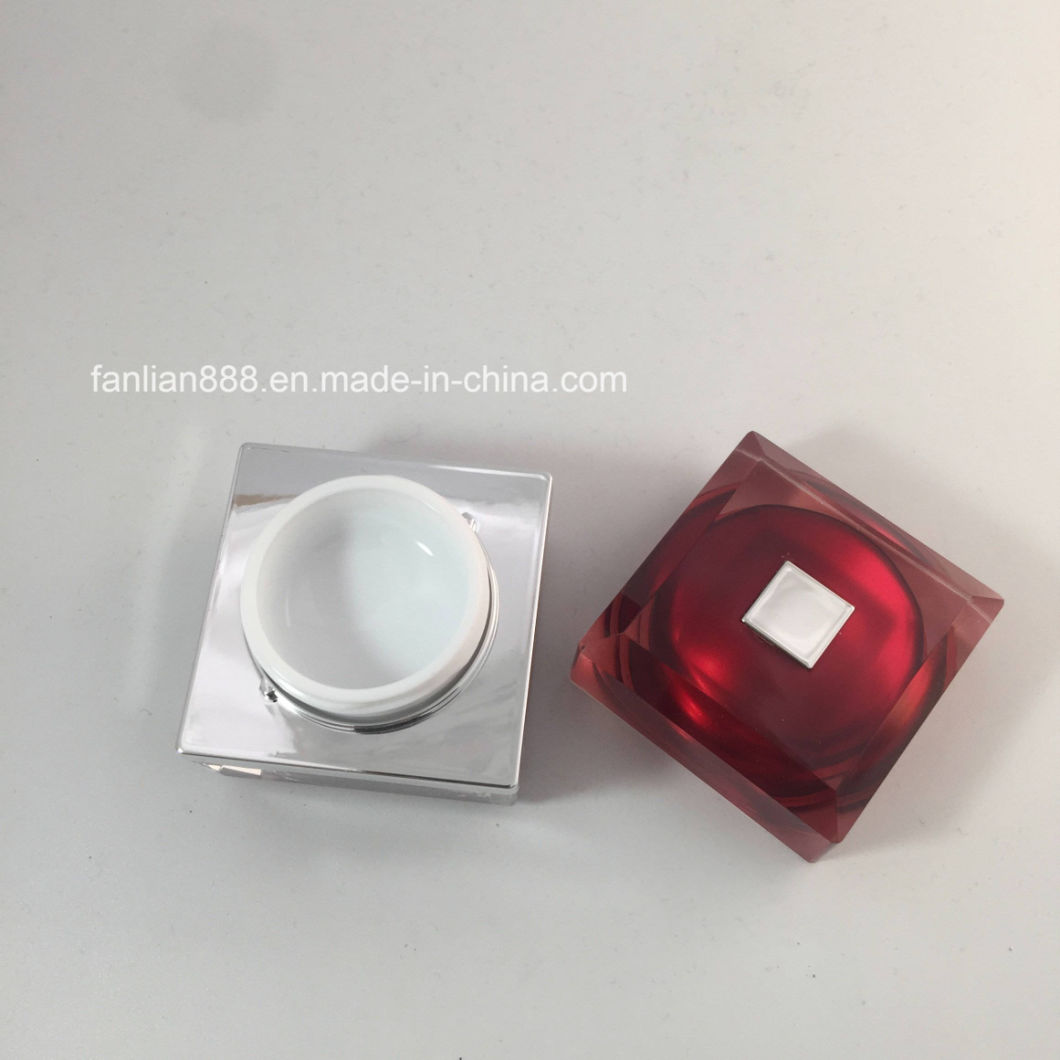 Acrylic Square Diamond Crystal Cream Jars for Cosmetic Packaging