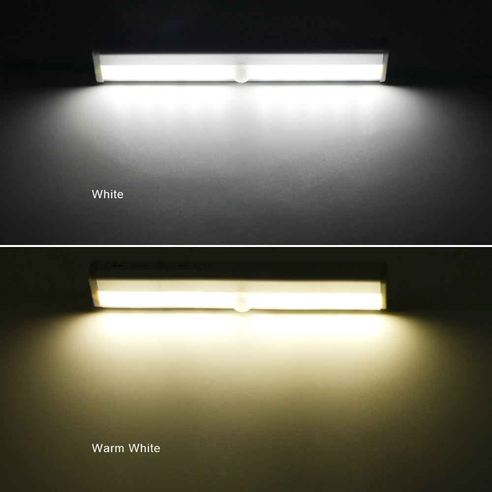LED Under Cabinet Light PIR Motion Sensor Lamp 6/10 LEDs 98/190mm Lighting for Wardrobe Cupboard Closet Kitchen Night Light