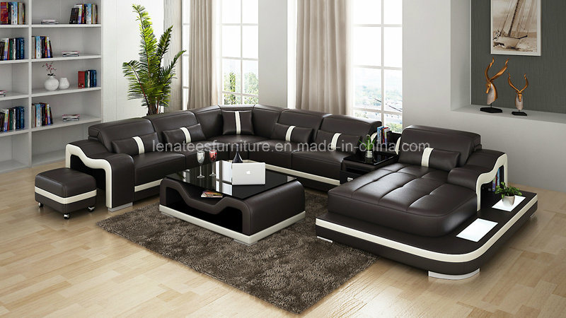 G8027 Luxury Size Leather Mdoern Sofa Storage Design