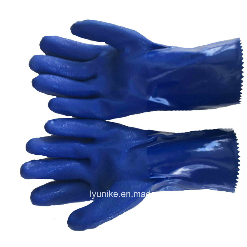 Cotton Flocked Blue Household Latex Glove with Ce Certificate