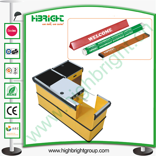 Supermarket Cashier Cash Counter with Converyor Belt