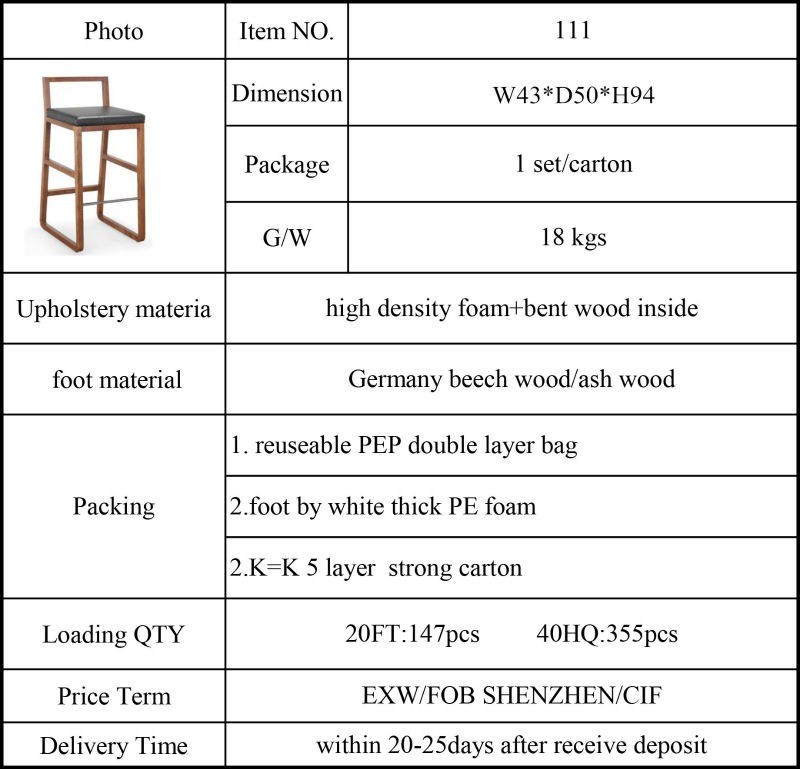 Commercial Furniture Wooden Midori Restaurant Bar Stool