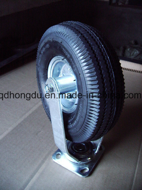 10 Inches Industrial Black Rubber Pneumatic Wheel Caster