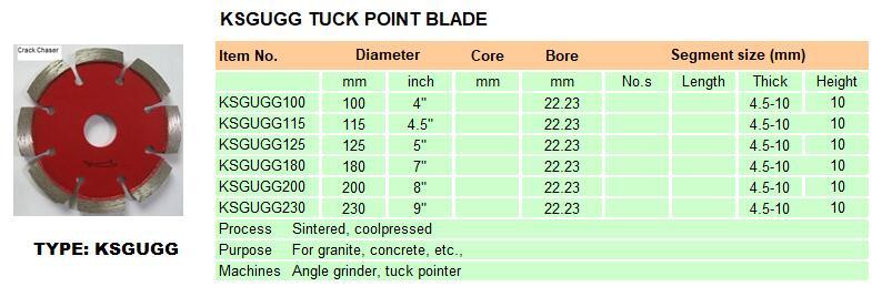 Crack Chaser Tuck Point Blade Diamond Saw blade for Granite Marble Cutting