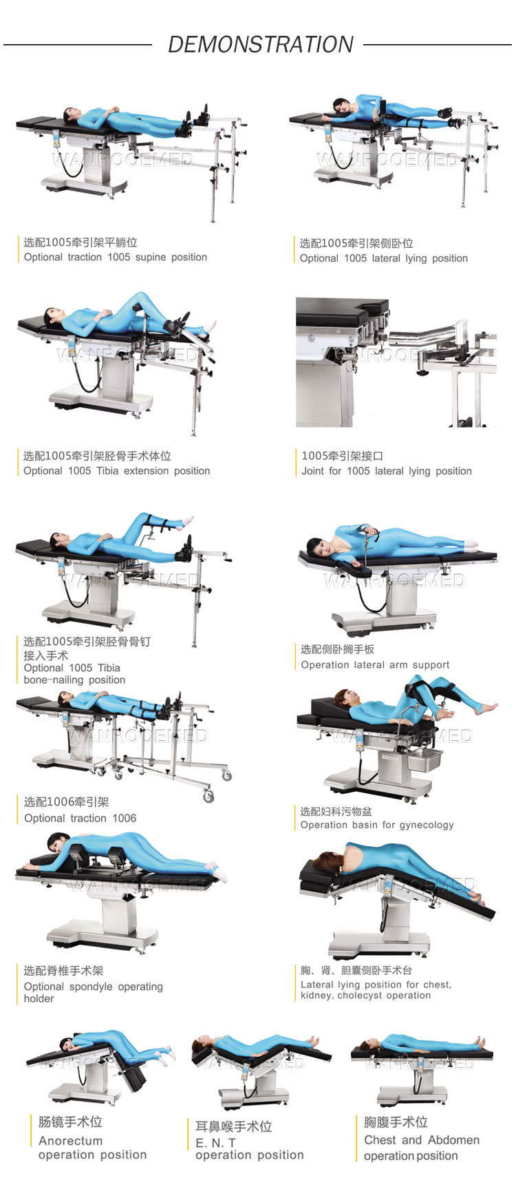 Aot700 Hospital Medical Equipment Electric-Hydraulic Surgical Operating Table